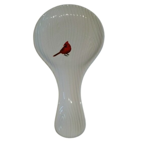 Temptations by Tara Seasonal Red Cardinal Bird Ceramic Kitchen Spoon Rest New - Picture 1 of 6